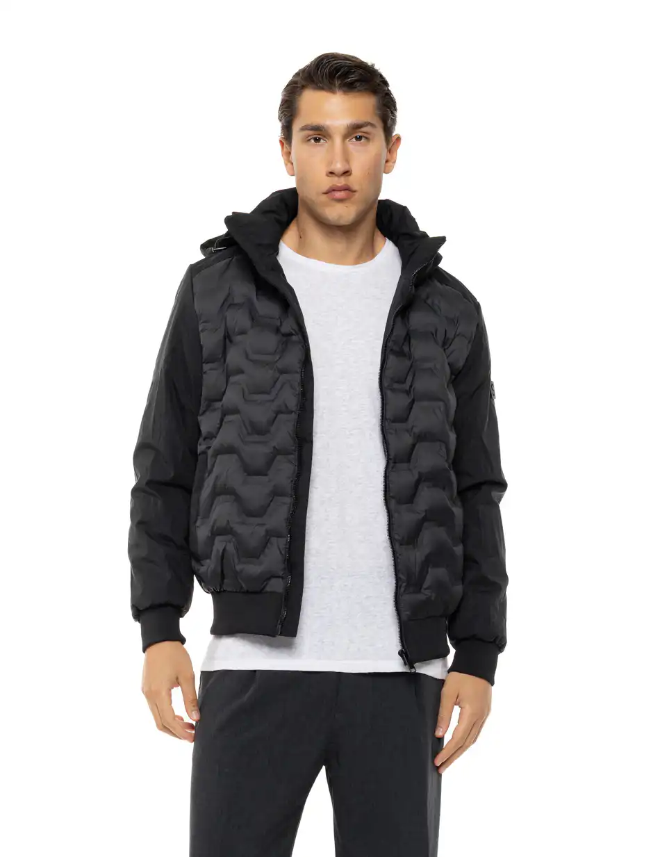 Splendid Ανδρικό κοντό πανωφόρι με κουκούλα 54-201-026 BLACK