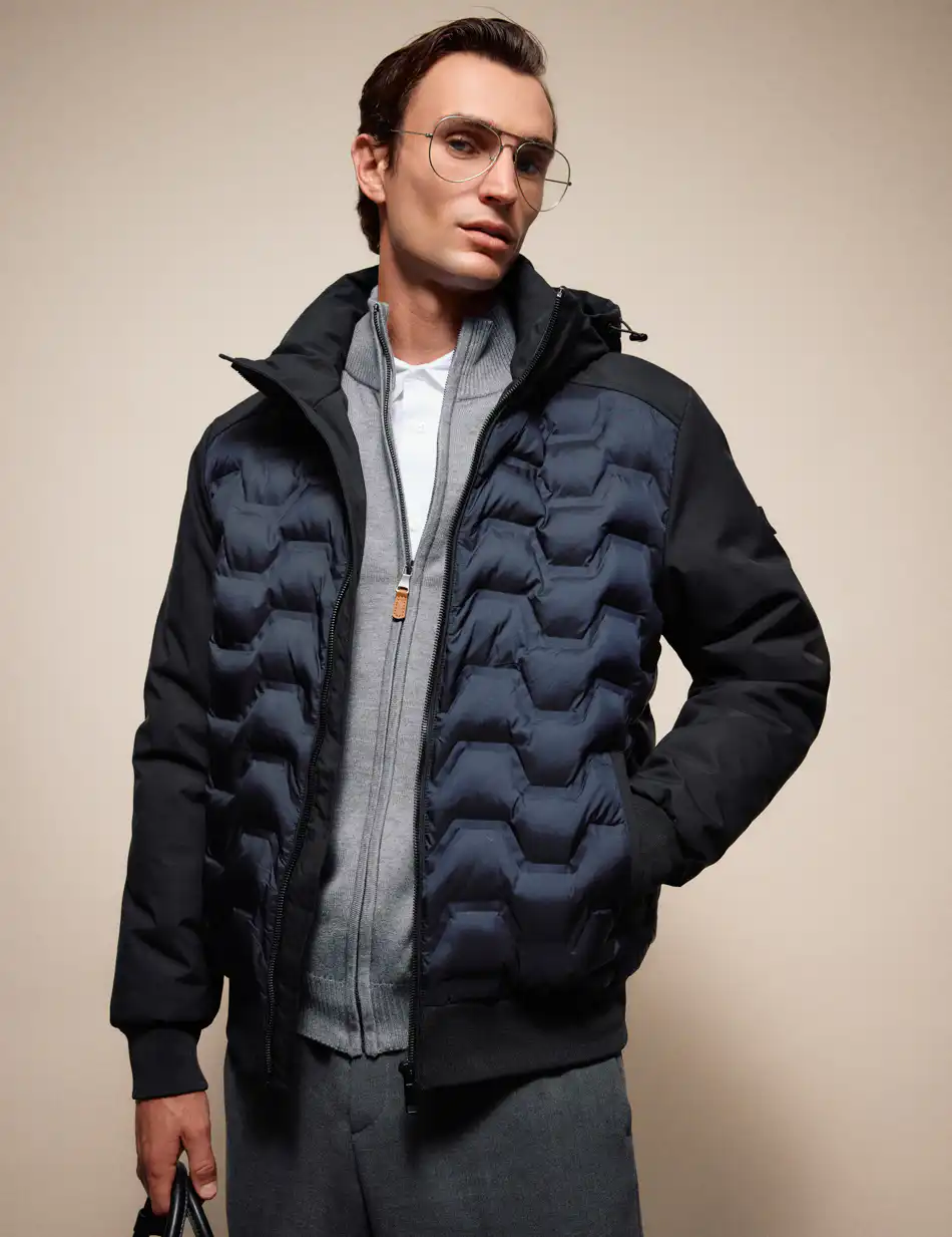 Splendid Ανδρικό κοντό πανωφόρι με κουκούλα 54-201-026 NAVY