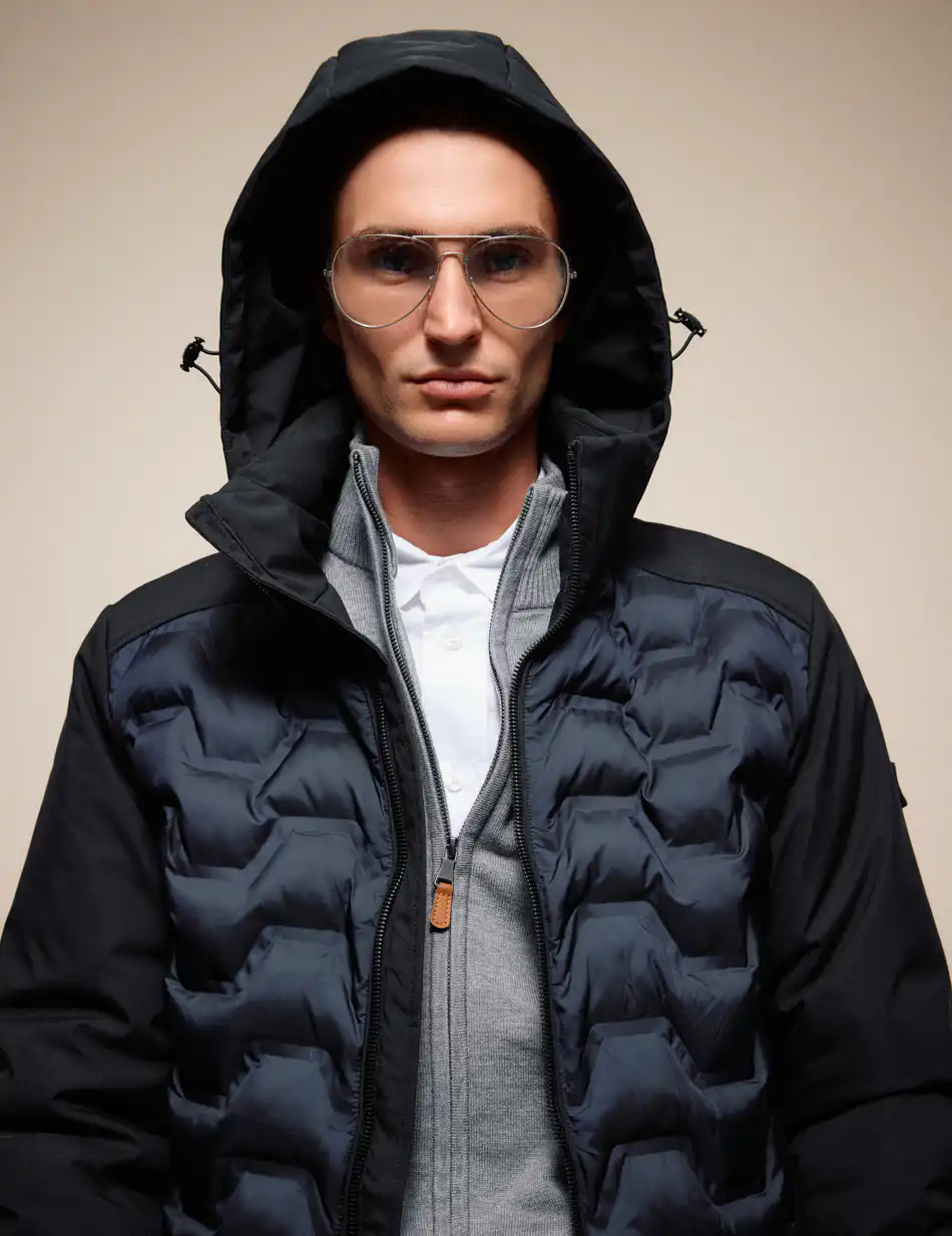 Splendid Ανδρικό κοντό πανωφόρι με κουκούλα 54-201-026 NAVY