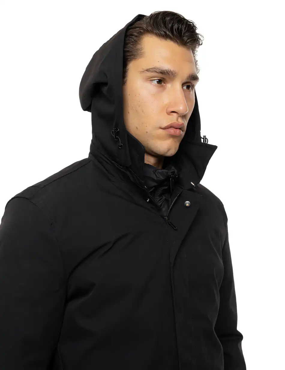 Biston Ανδρικό demi πανωφόρι δυο τεμαχίων με αποσπώμενο εσωτερικό 54-201-029 BLACK