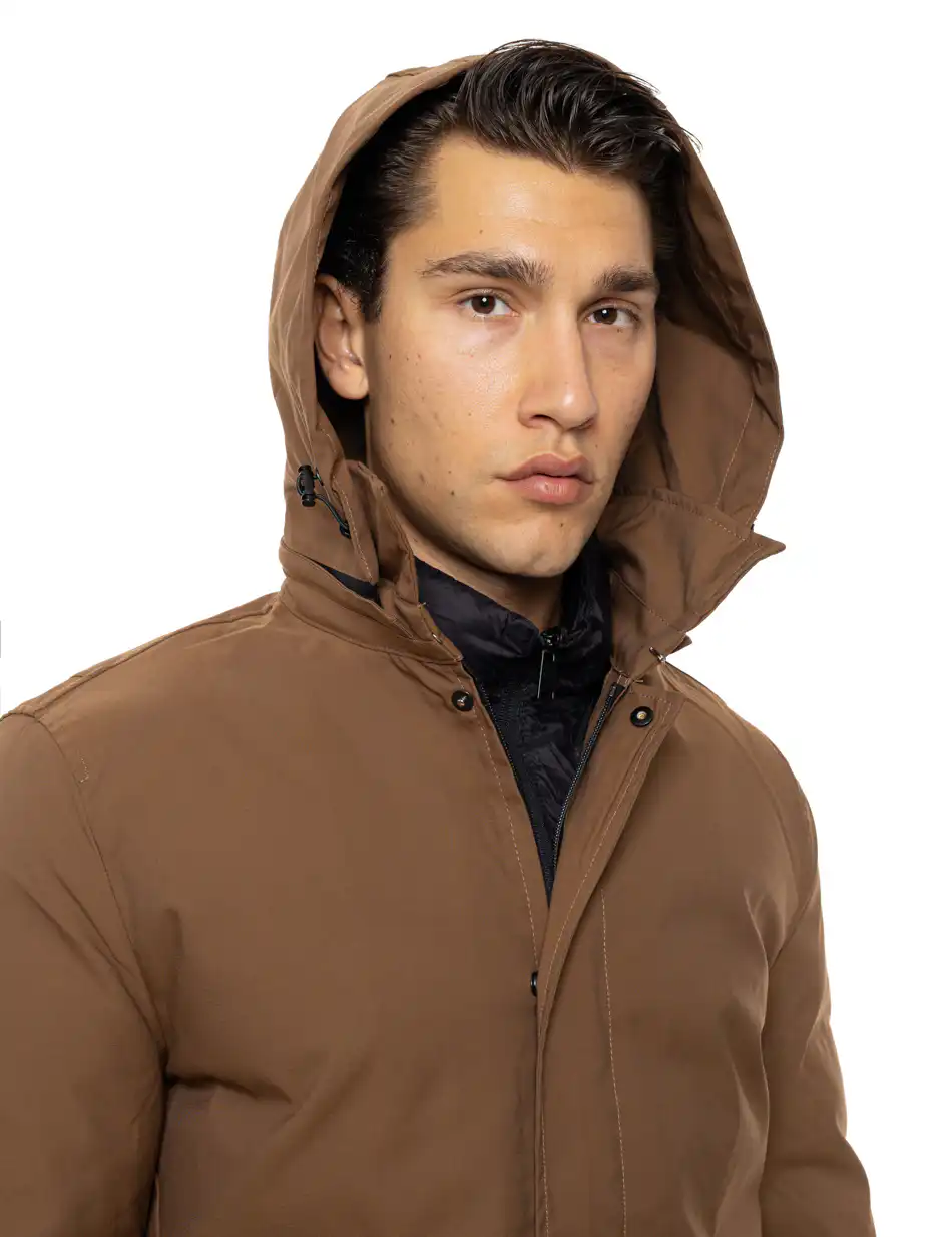 Biston Ανδρικό demi πανωφόρι δυο τεμαχίων με αποσπώμενο εσωτερικό 54-201-029 BROWN