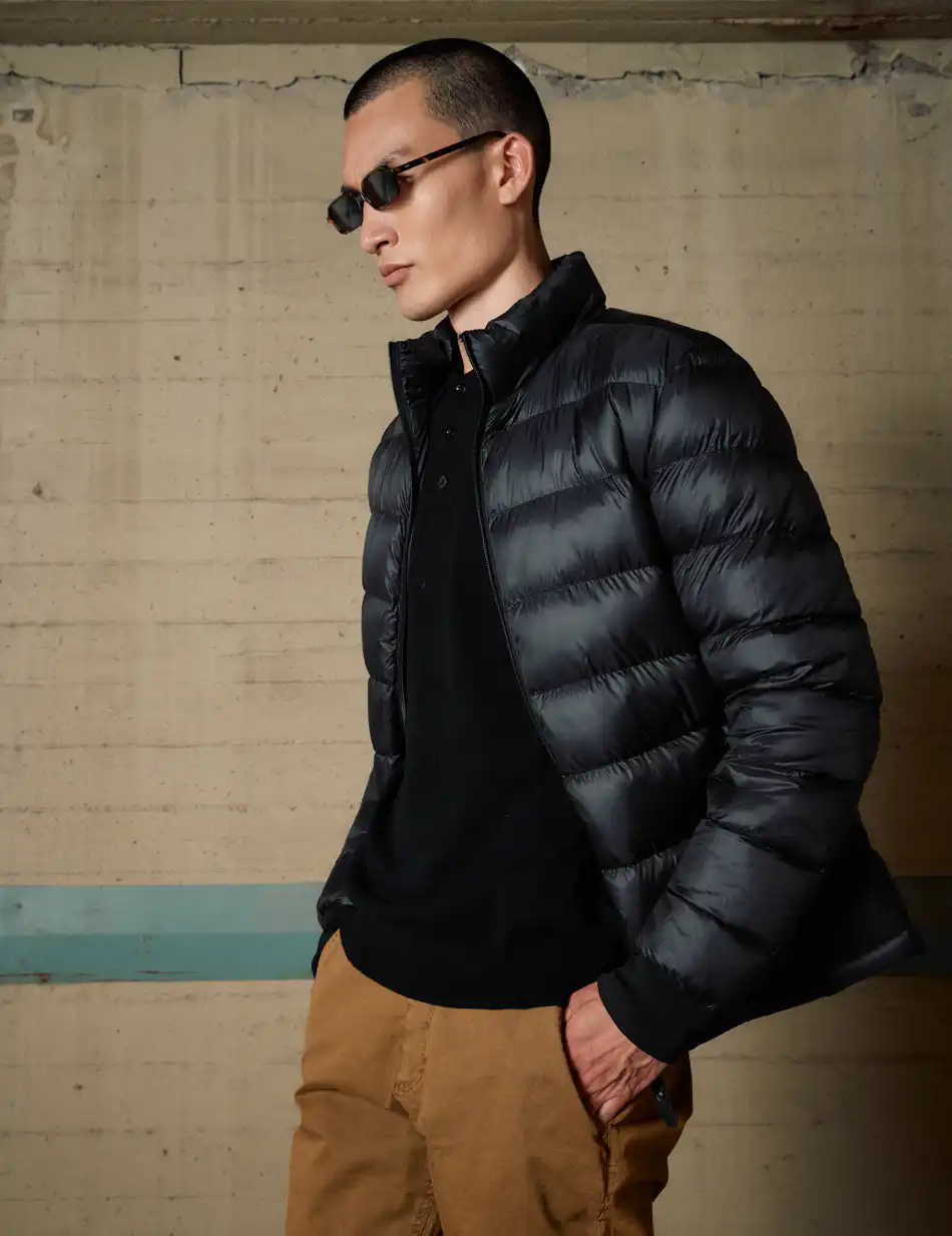 Biston Ανδρικό demi πανωφόρι δυο τεμαχίων με αποσπώμενο εσωτερικό 54-201-029 BLACK