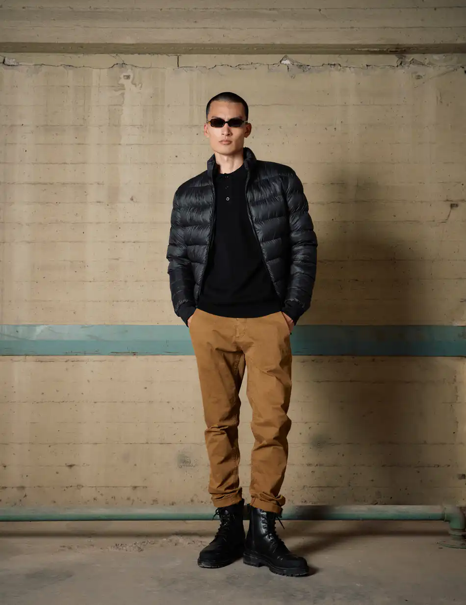 Biston Ανδρικό demi πανωφόρι δυο τεμαχίων με αποσπώμενο εσωτερικό 54-201-029 BLACK