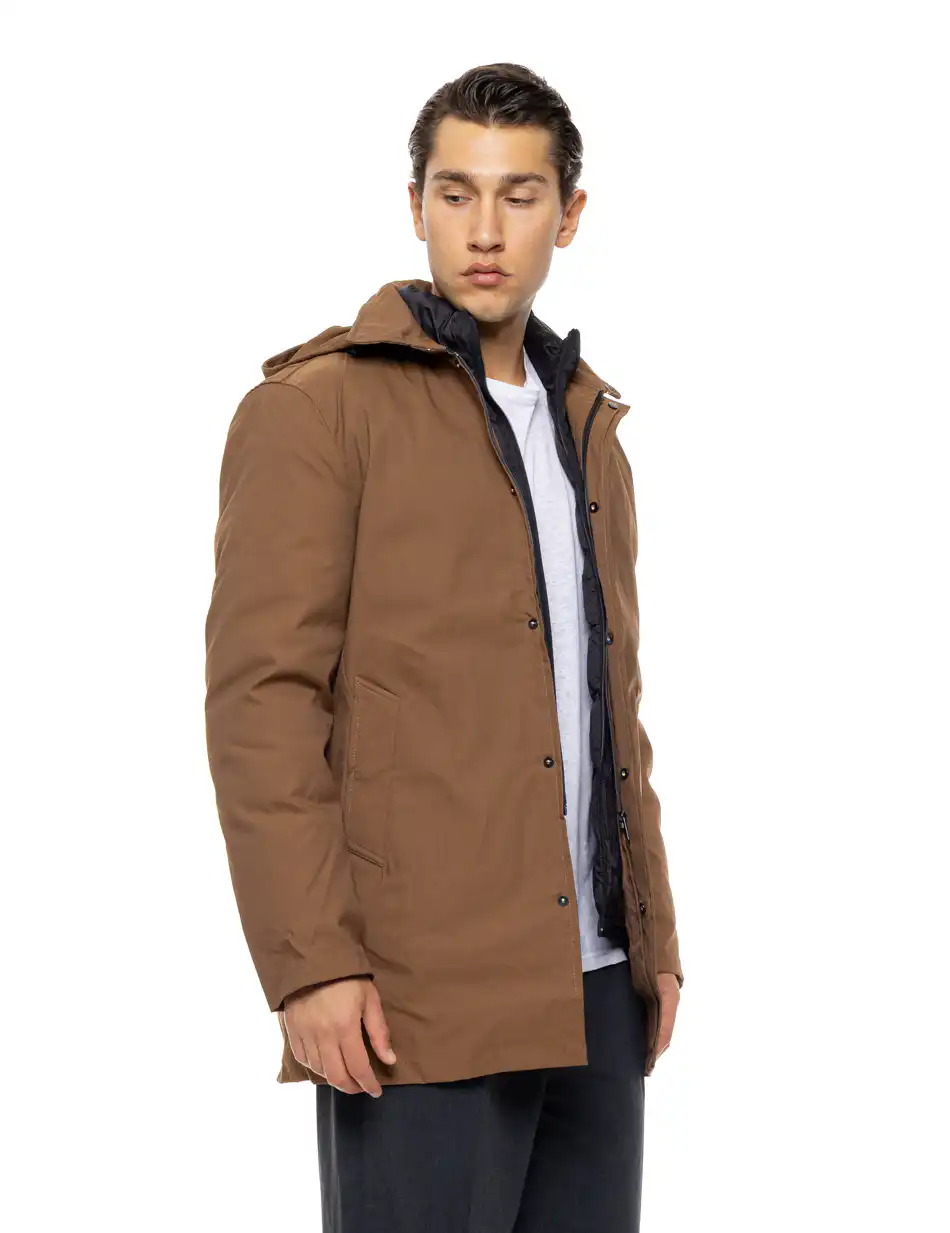 Biston Ανδρικό demi πανωφόρι δυο τεμαχίων με αποσπώμενο εσωτερικό 54-201-029 BROWN