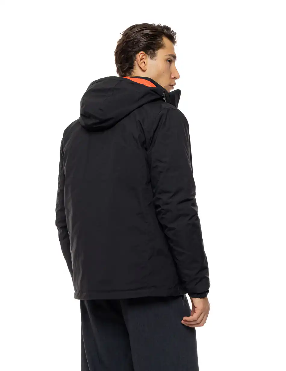 Biston Ανδρικό κοντό πανωφόρι με κουκούλα 54-201-034 BLACK