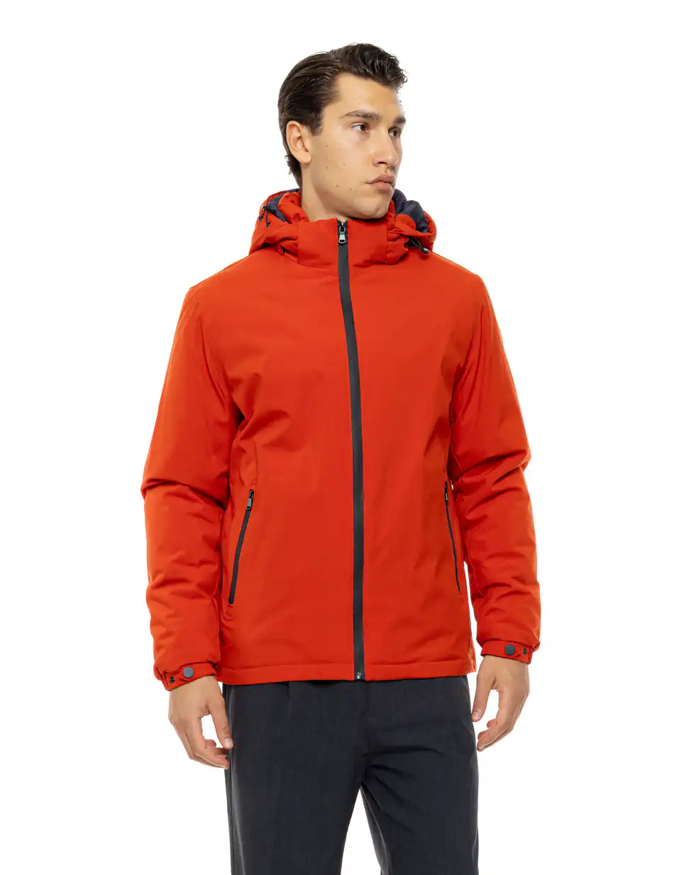 Biston Ανδρικό κοντό πανωφόρι με κουκούλα 54-201-034 ORANGE