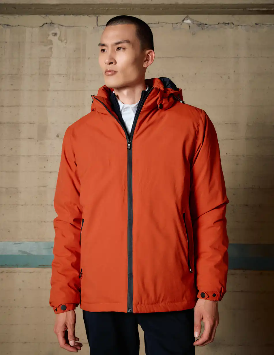 Biston Ανδρικό κοντό πανωφόρι με κουκούλα 54-201-034 ORANGE