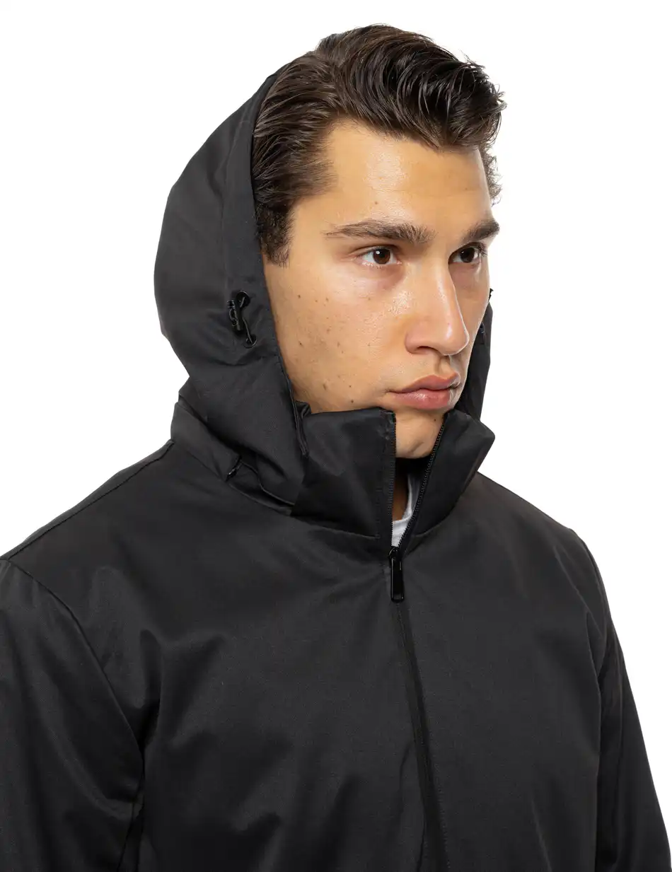 Biston Ανδρικό κοντό μπουφάν με κουκούλα δυο τεμαχίων με αποσπώμενο εσωτερικό 54-201-051 BLACK