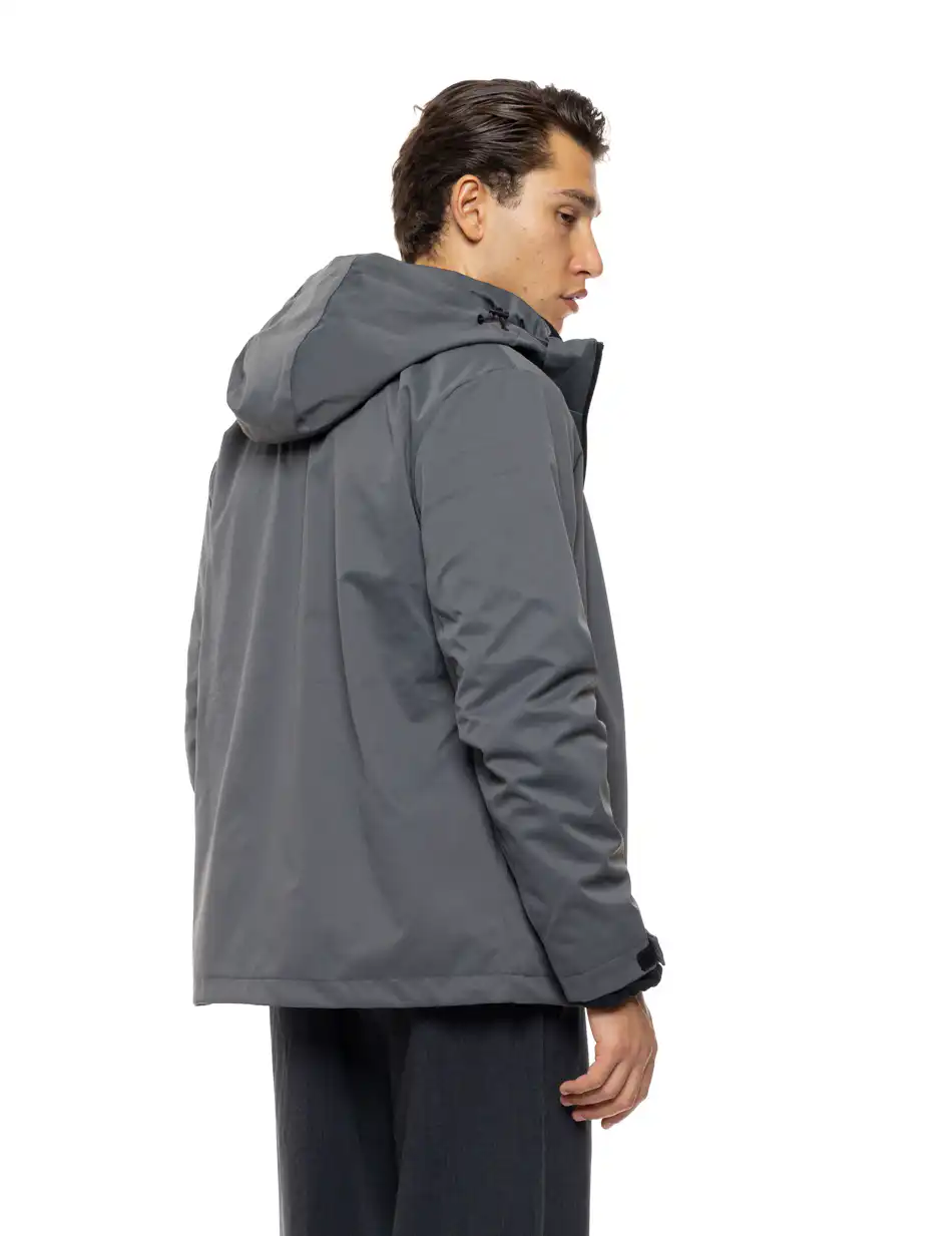 Biston Ανδρικό κοντό μπουφάν με κουκούλα δυο τεμαχίων με αποσπώμενο εσωτερικό 54-201-051 ANTHRACITE