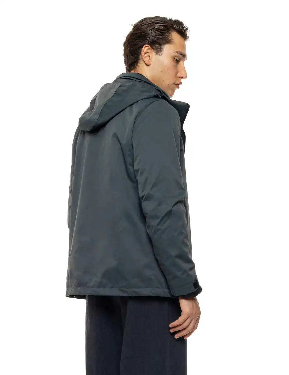 Biston Ανδρικό κοντό μπουφάν με κουκούλα δυο τεμαχίων με αποσπώμενο εσωτερικό 54-201-051 DK GREEN