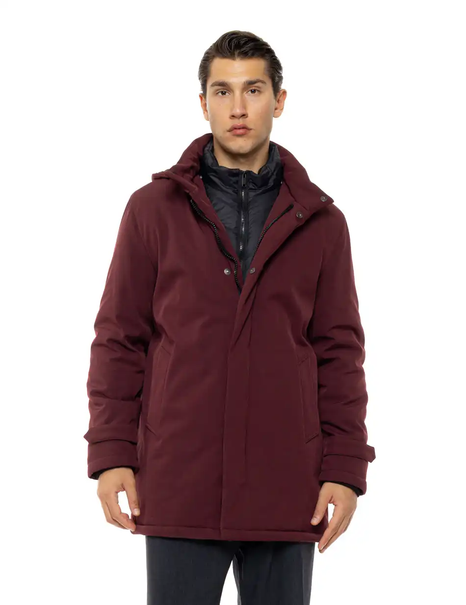 Biston Ανδρικό demi μπουφάν με κουκούλα 54-201-053 BORDEAUX