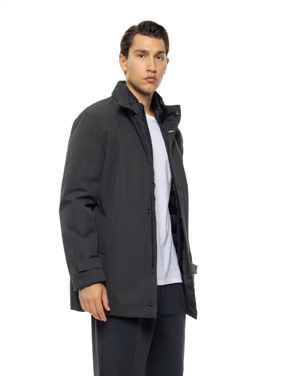 Biston Ανδρικό demi μπουφάν με κουκούλα 54-201-054 DK GREY