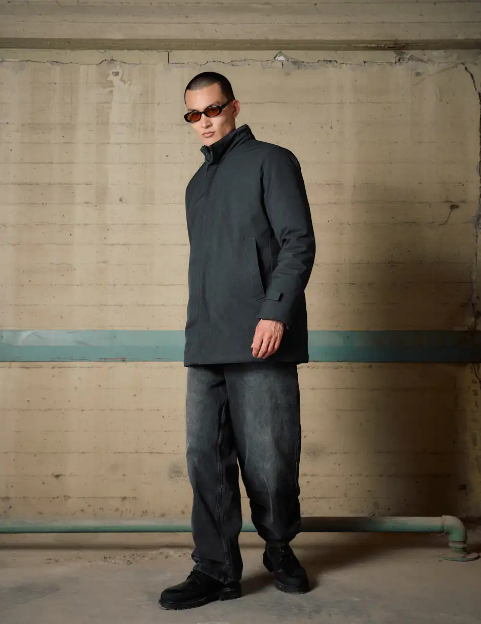 Biston Ανδρικό demi μπουφάν με κουκούλα 54-201-054 DK GREY