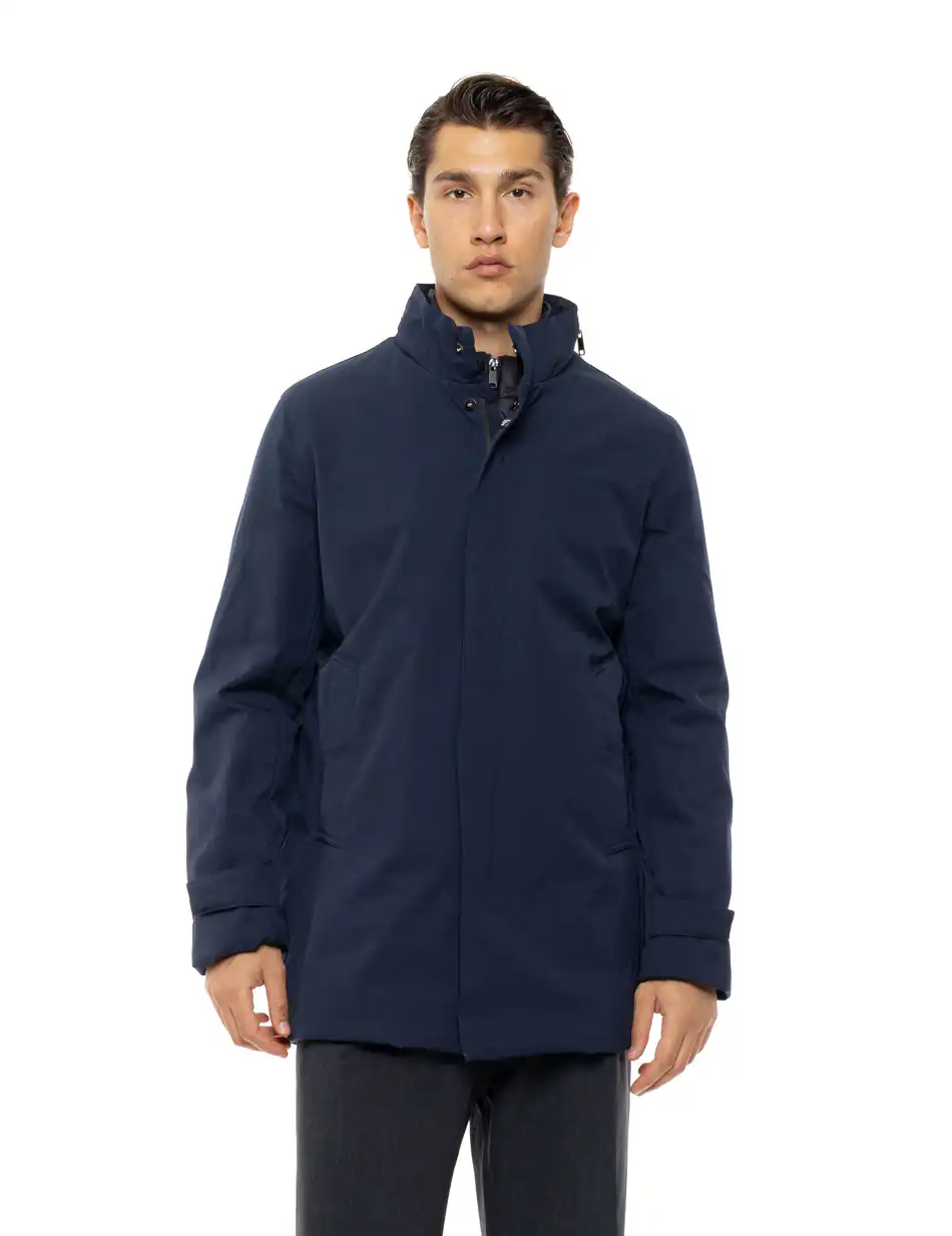 Biston Ανδρικό demi μπουφάν με κουκούλα 54-201-054 NAVY