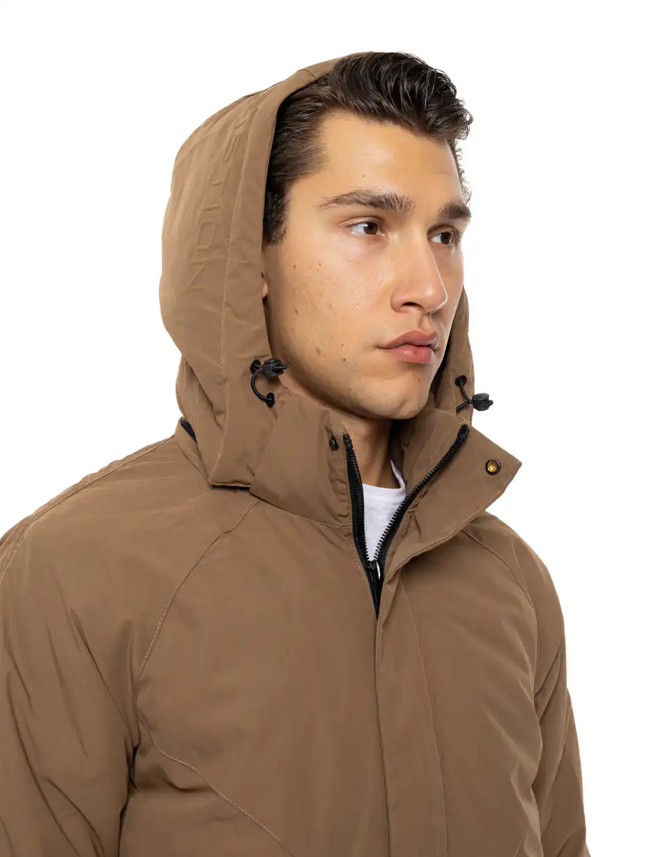 Biston Ανδρικό κοντό μπουφάν με κουκούλα 54-201-067 BROWN