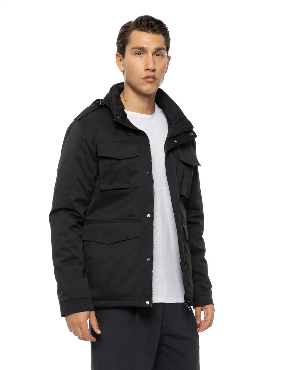 Biston Ανδρικό κοντό μπουφάν με γιακά 54-201-068 BLACK