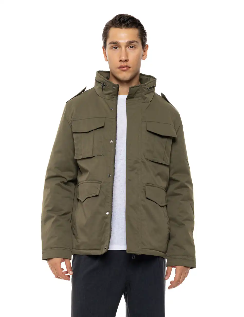 Biston Ανδρικό κοντό μπουφάν με γιακά 54-201-068 KHAKI