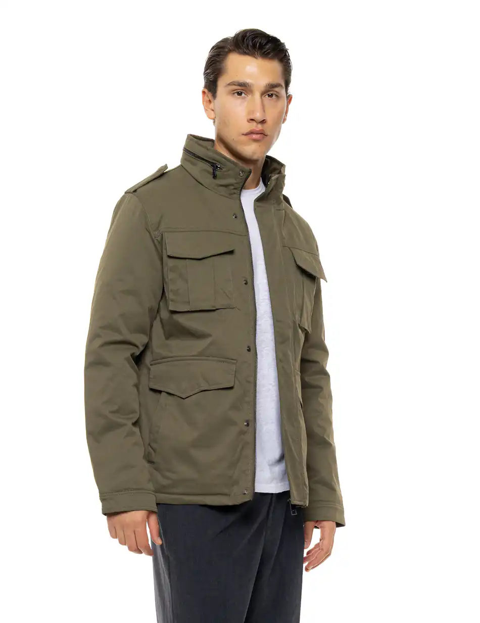 Biston Ανδρικό κοντό μπουφάν με γιακά 54-201-068 KHAKI