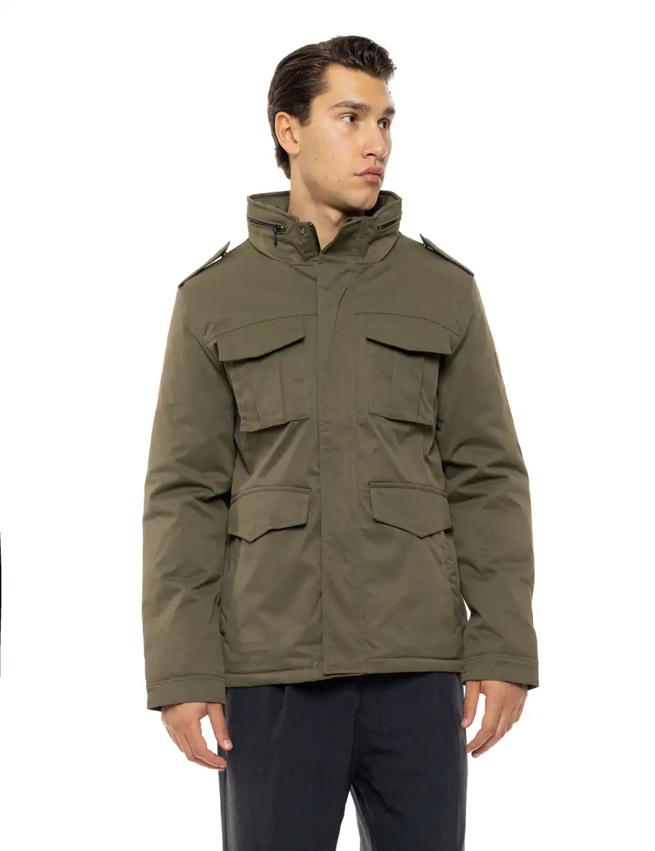 Biston Ανδρικό κοντό μπουφάν με γιακά 54-201-068 KHAKI