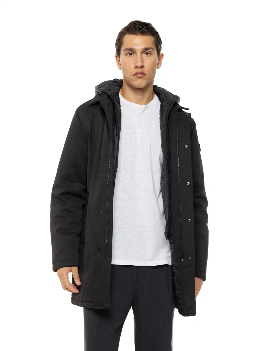 Splendid Ανδρικό demi πανωφόρι με κουκούλα 54-201-070 BLACK