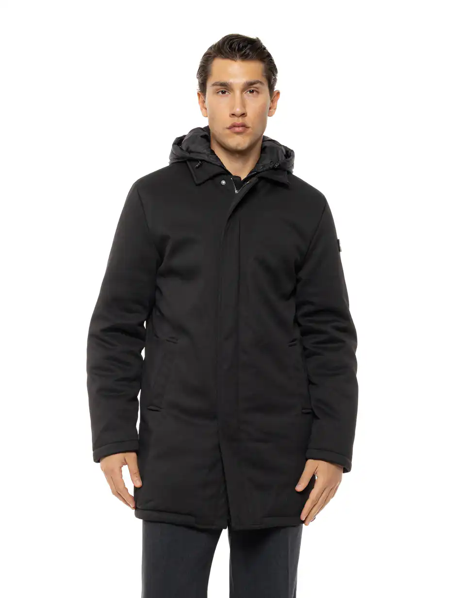 Splendid Ανδρικό demi πανωφόρι με κουκούλα 54-201-070 BLACK