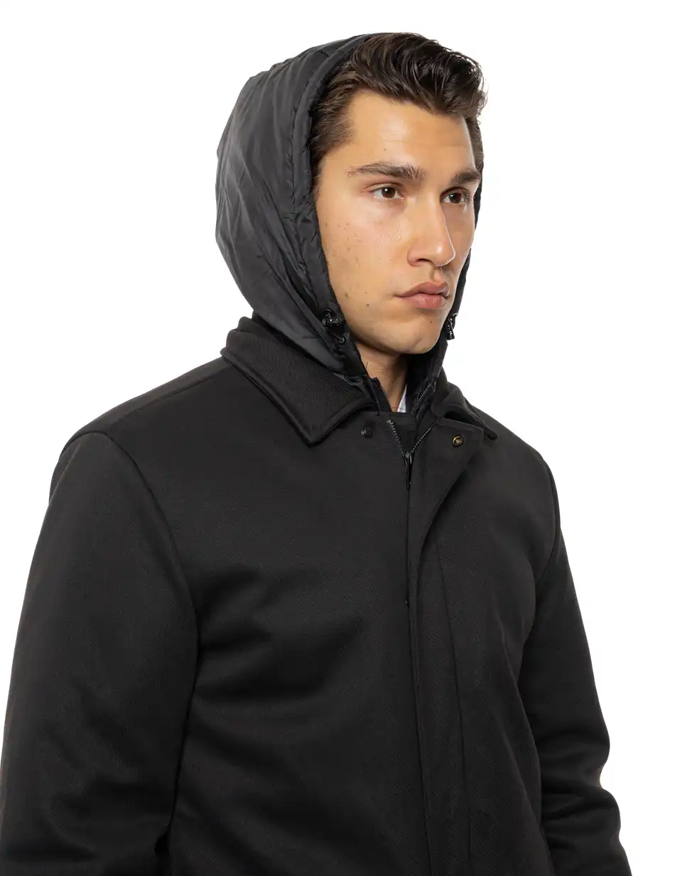 Splendid Ανδρικό demi πανωφόρι με κουκούλα 54-201-070 BLACK