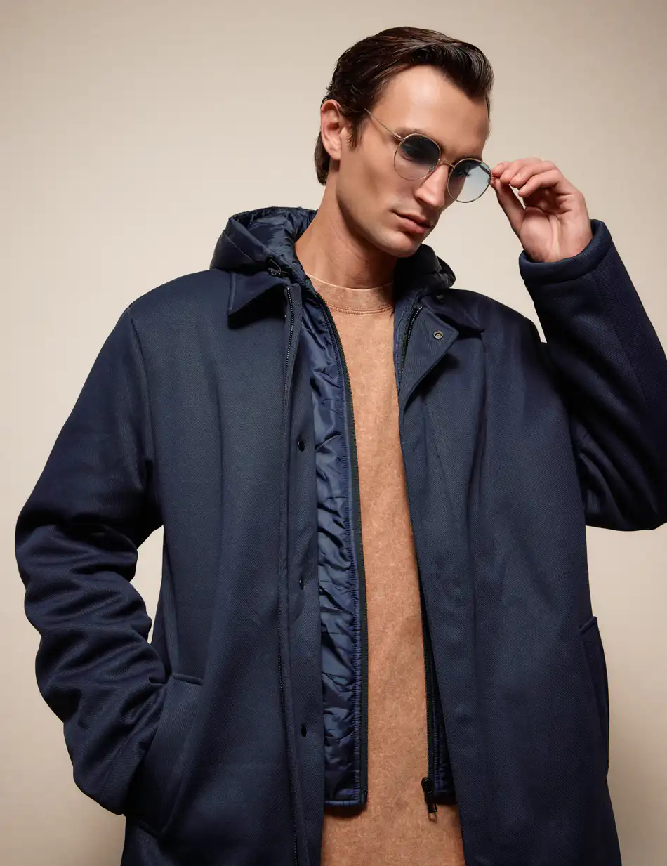 Splendid Ανδρικό demi πανωφόρι με κουκούλα 54-201-070 NAVY