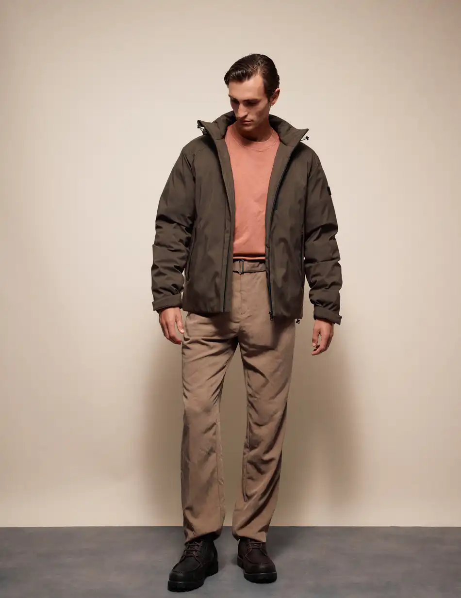 Splendid Ανδρικό κοντό μπουφάν με κουκούλα 54-201-072 DK GREEN