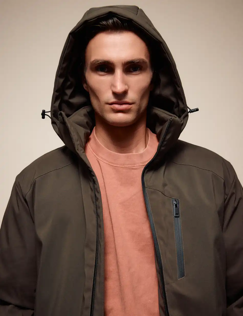 Splendid Ανδρικό κοντό μπουφάν με κουκούλα 54-201-072 DK GREEN