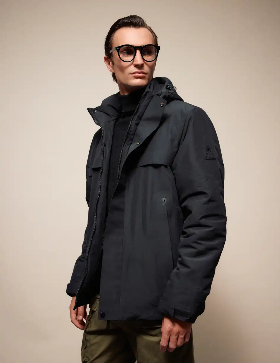 Splendid Ανδρικό κοντό μπουφάν με κουκούλα 54-201-077 BLACK