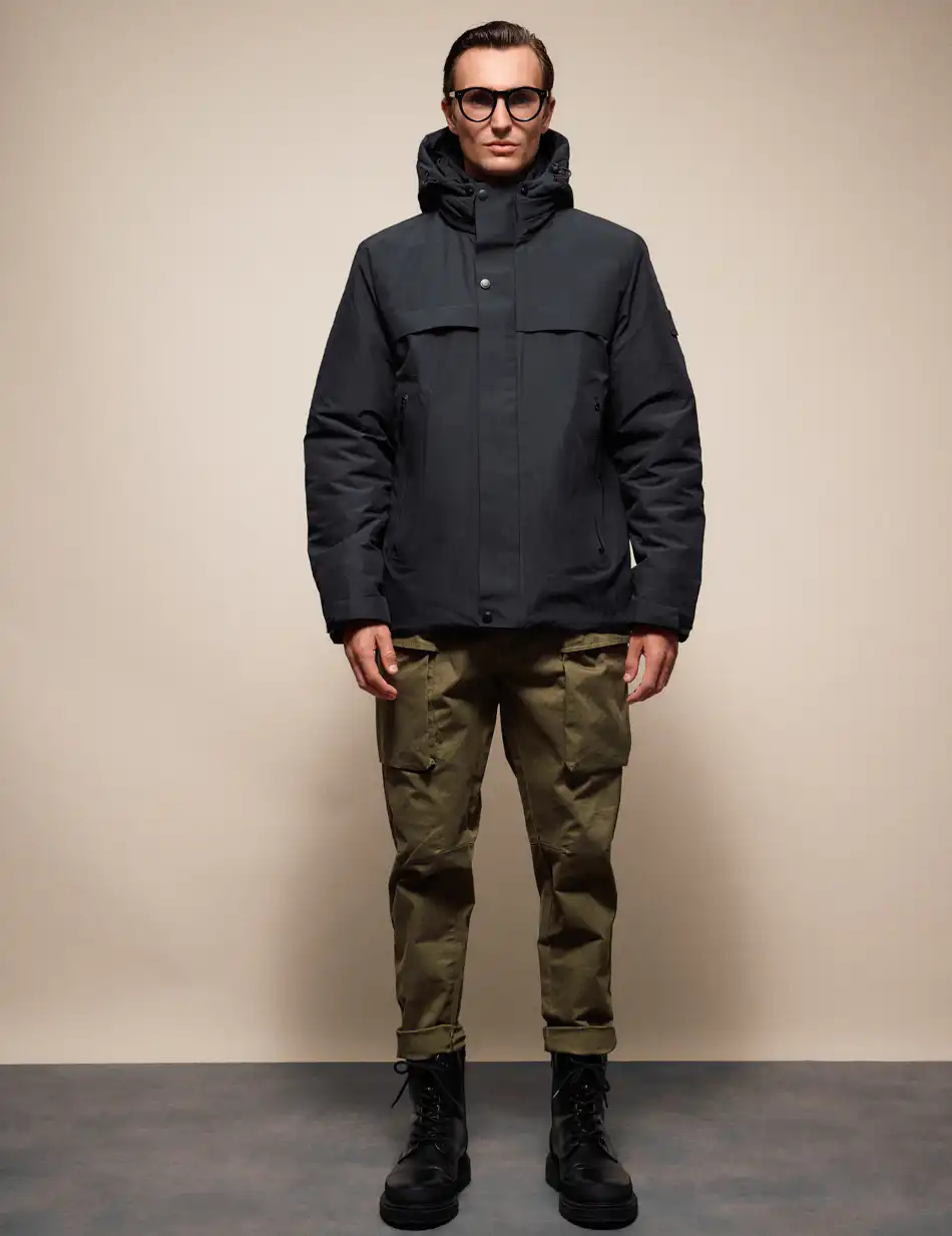 Splendid Ανδρικό κοντό μπουφάν με κουκούλα 54-201-077 BLACK