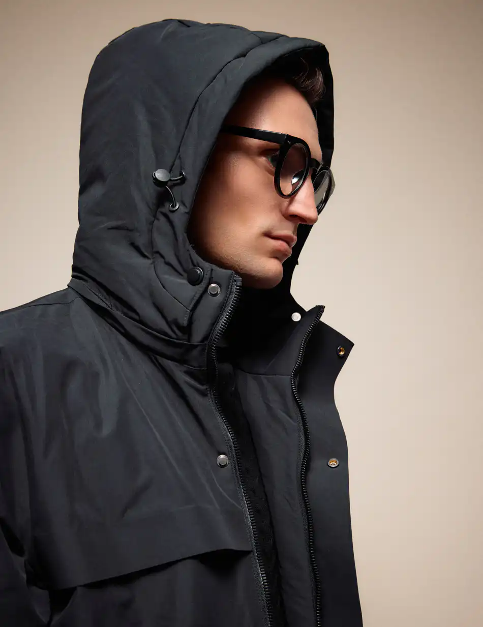 Splendid Ανδρικό κοντό μπουφάν με κουκούλα 54-201-077 BLACK