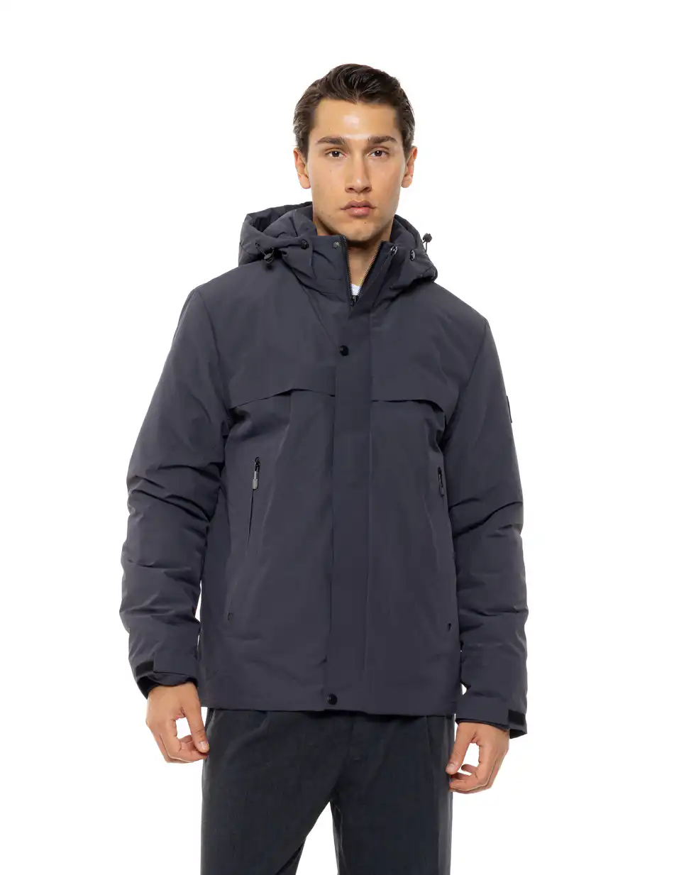 Splendid Ανδρικό κοντό μπουφάν με κουκούλα 54-201-077 DK GREY