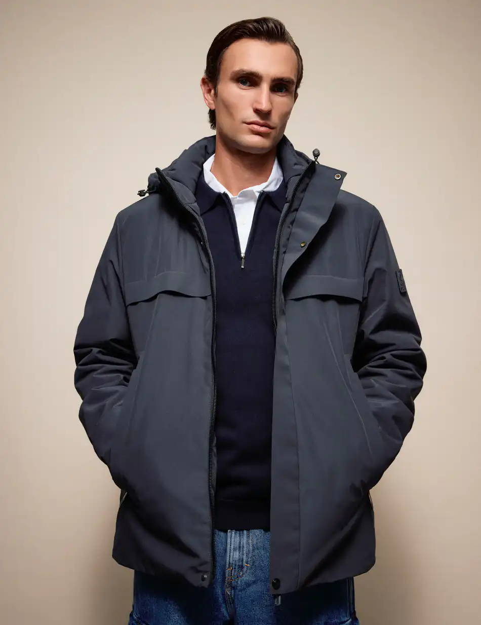 Splendid Ανδρικό κοντό μπουφάν με κουκούλα 54-201-077 DK GREY