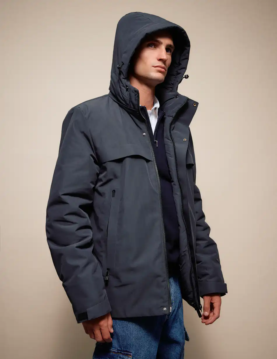 Splendid Ανδρικό κοντό μπουφάν με κουκούλα 54-201-077 DK GREY