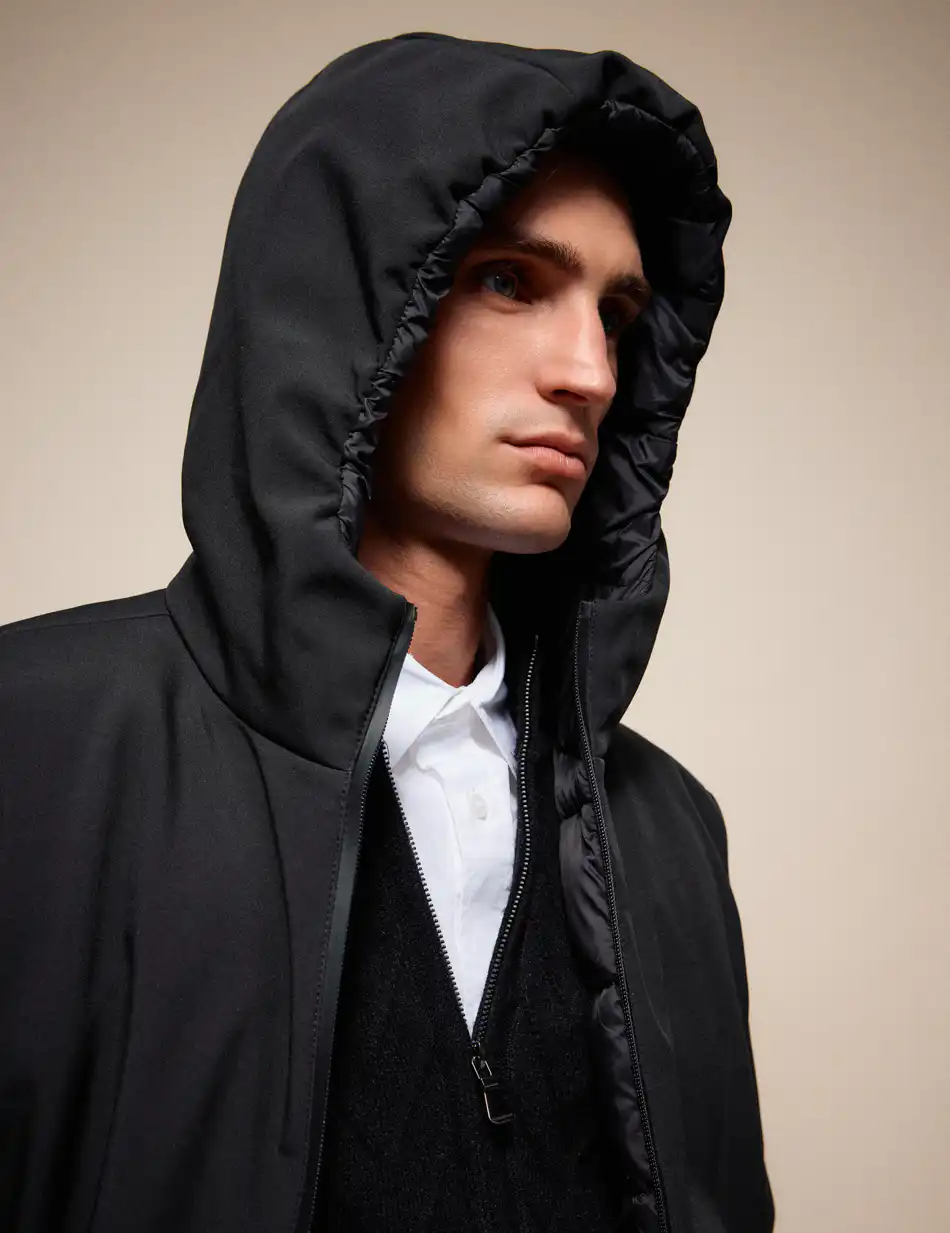 Splendid Ανδρικό κοντό μπουφάν με κουκούλα διπλής όψης 54-201-078 BLACK