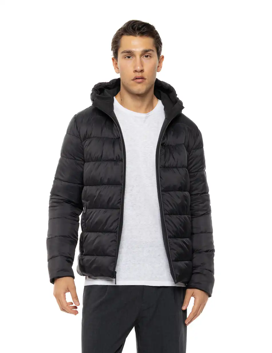 Splendid Ανδρικό κοντό μπουφάν με κουκούλα διπλής όψης 54-201-078 BLACK