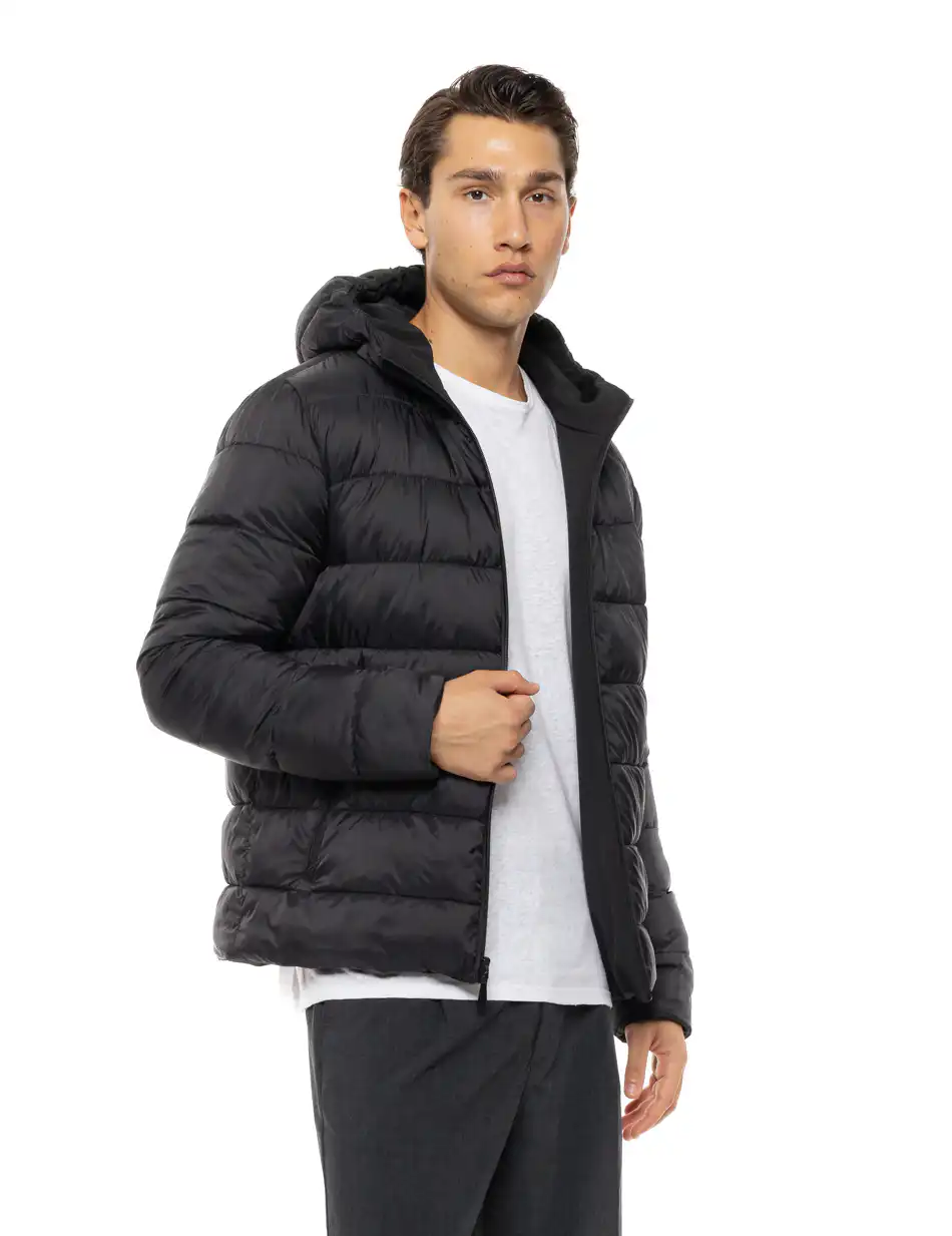 Splendid Ανδρικό κοντό μπουφάν με κουκούλα διπλής όψης 54-201-078 BLACK