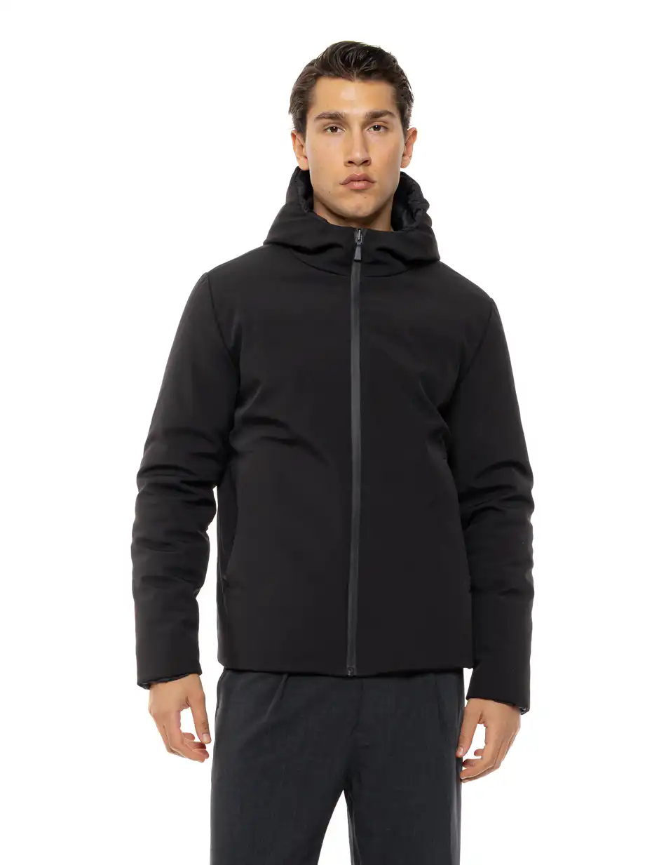 Splendid Ανδρικό κοντό μπουφάν με κουκούλα διπλής όψης 54-201-078 BLACK