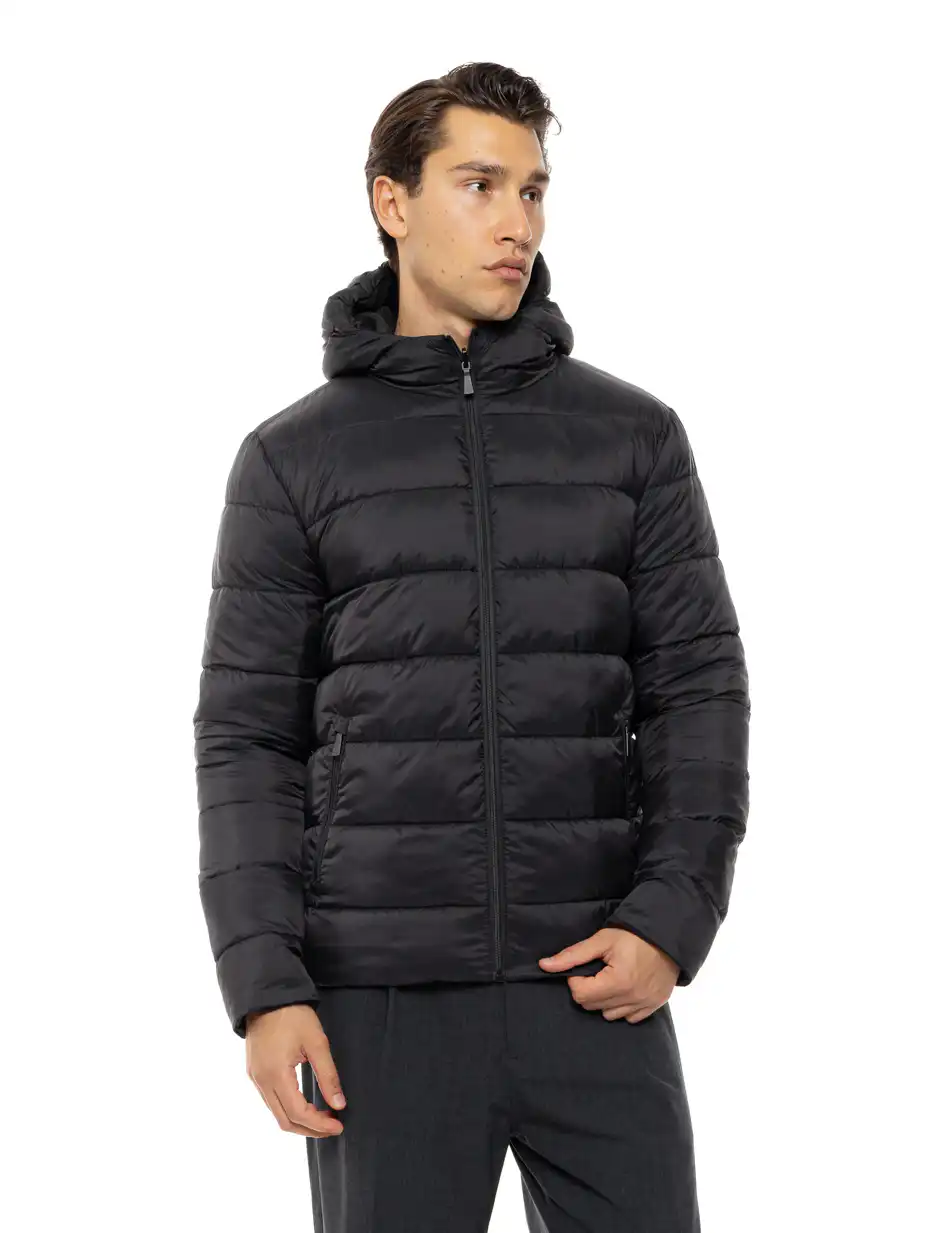 Splendid Ανδρικό κοντό μπουφάν με κουκούλα διπλής όψης 54-201-078 BLACK