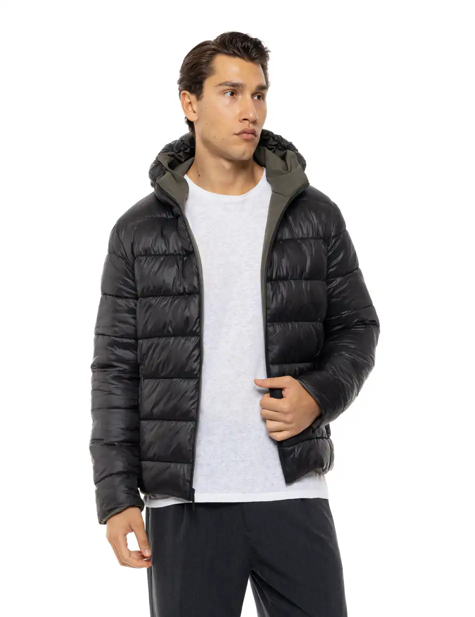 Splendid Ανδρικό κοντό μπουφάν με κουκούλα διπλής όψης 54-201-078 KHAKI