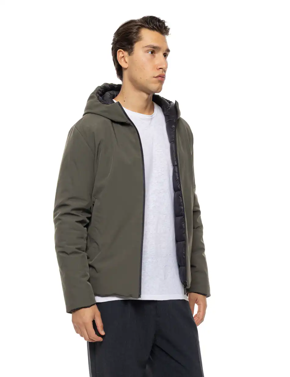 Splendid Ανδρικό κοντό μπουφάν με κουκούλα διπλής όψης 54-201-078 KHAKI