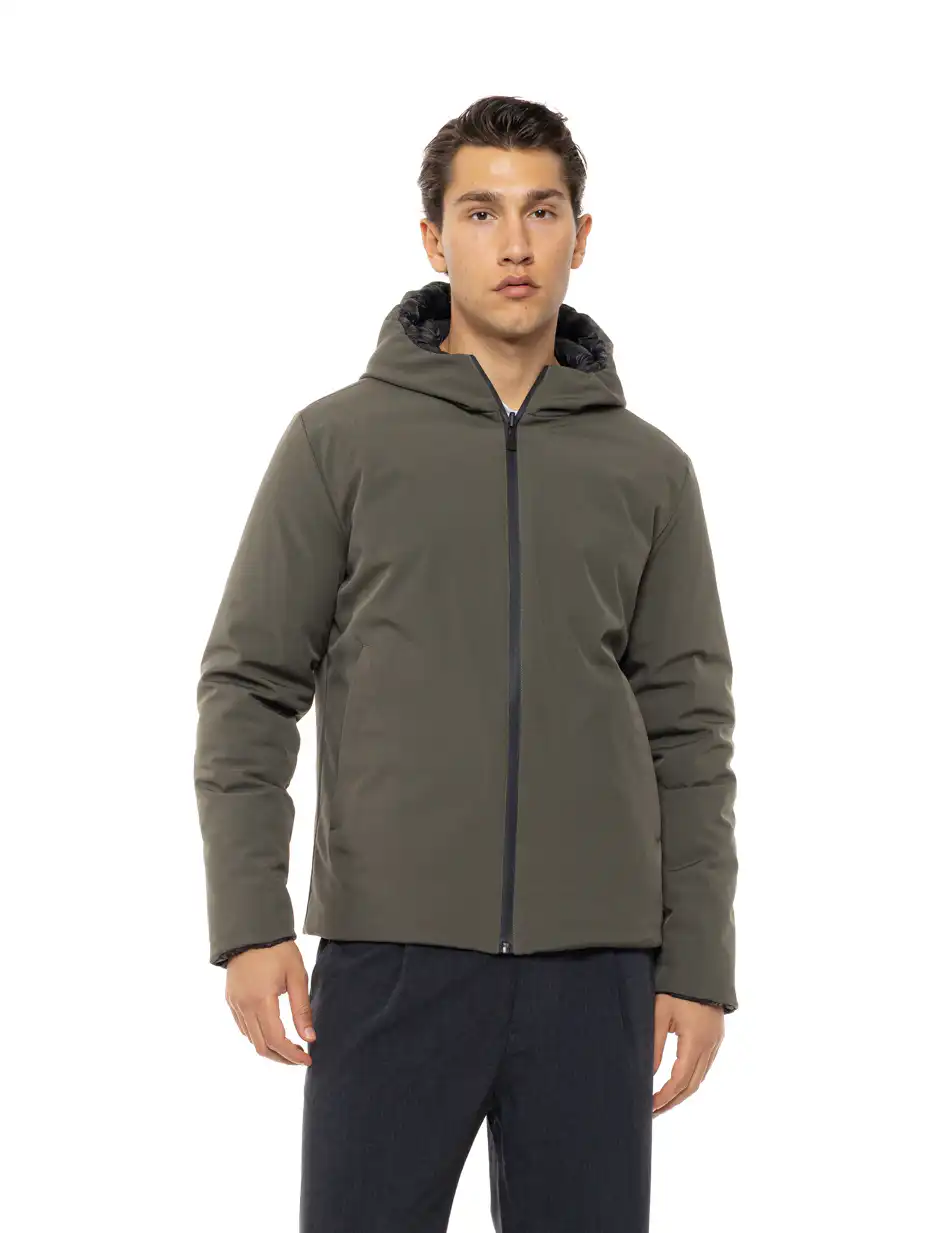 Splendid Ανδρικό κοντό μπουφάν με κουκούλα διπλής όψης 54-201-078 KHAKI