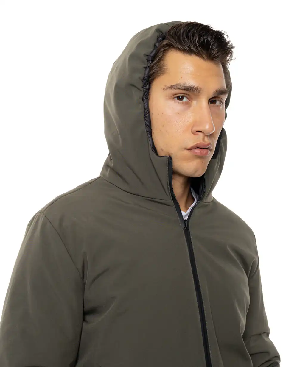 Splendid Ανδρικό κοντό μπουφάν με κουκούλα διπλής όψης 54-201-078 KHAKI