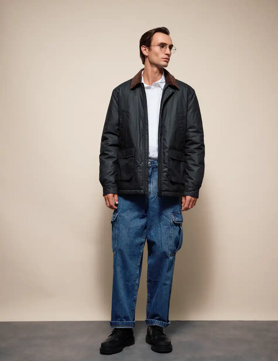 Splendid Ανδρικό κοντό μπουφάν με γιακά 54-201-079 BLACK