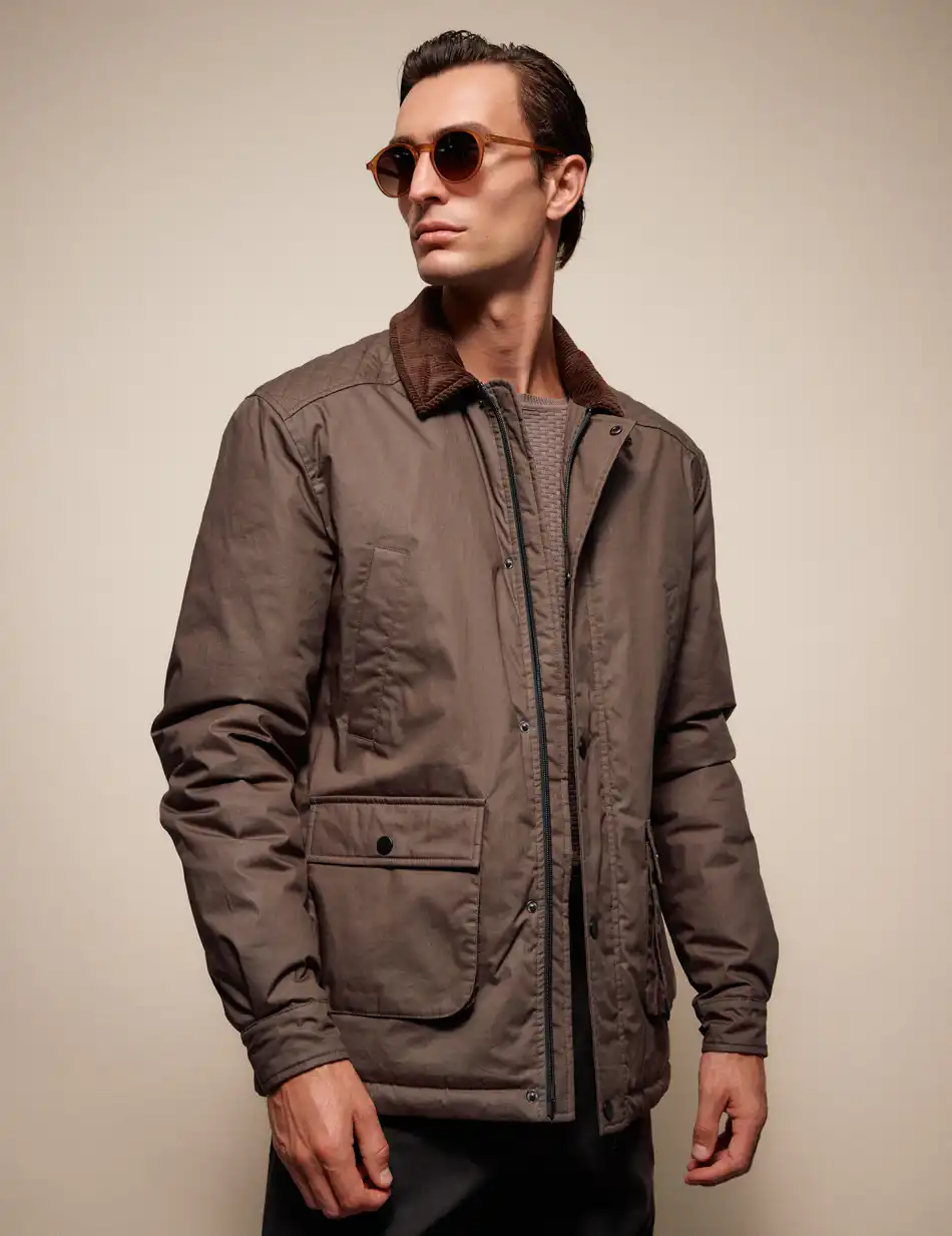 Splendid Ανδρικό κοντό μπουφάν με γιακά 54-201-079 KHAKI