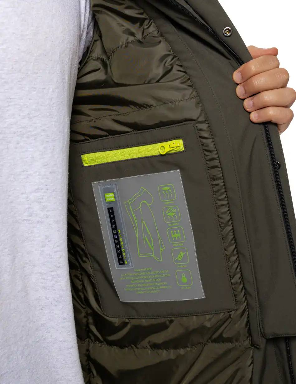 Splendid Ανδρικό κοντό μπουφάν με κουκούλα 54-201-081 KHAKI