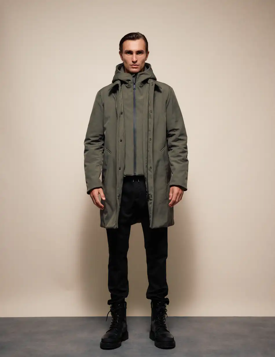 Splendid Ανδρικό κοντό μπουφάν με κουκούλα 54-201-081 KHAKI