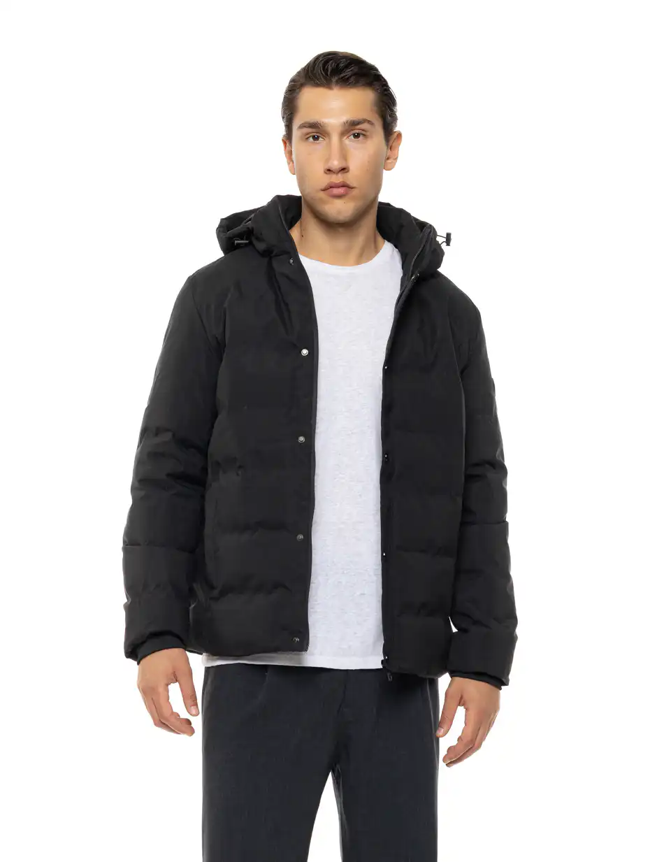 Βiston Ανδρικό κοντό μπουφάν με κουκούλα 54-201-082 BLACK
