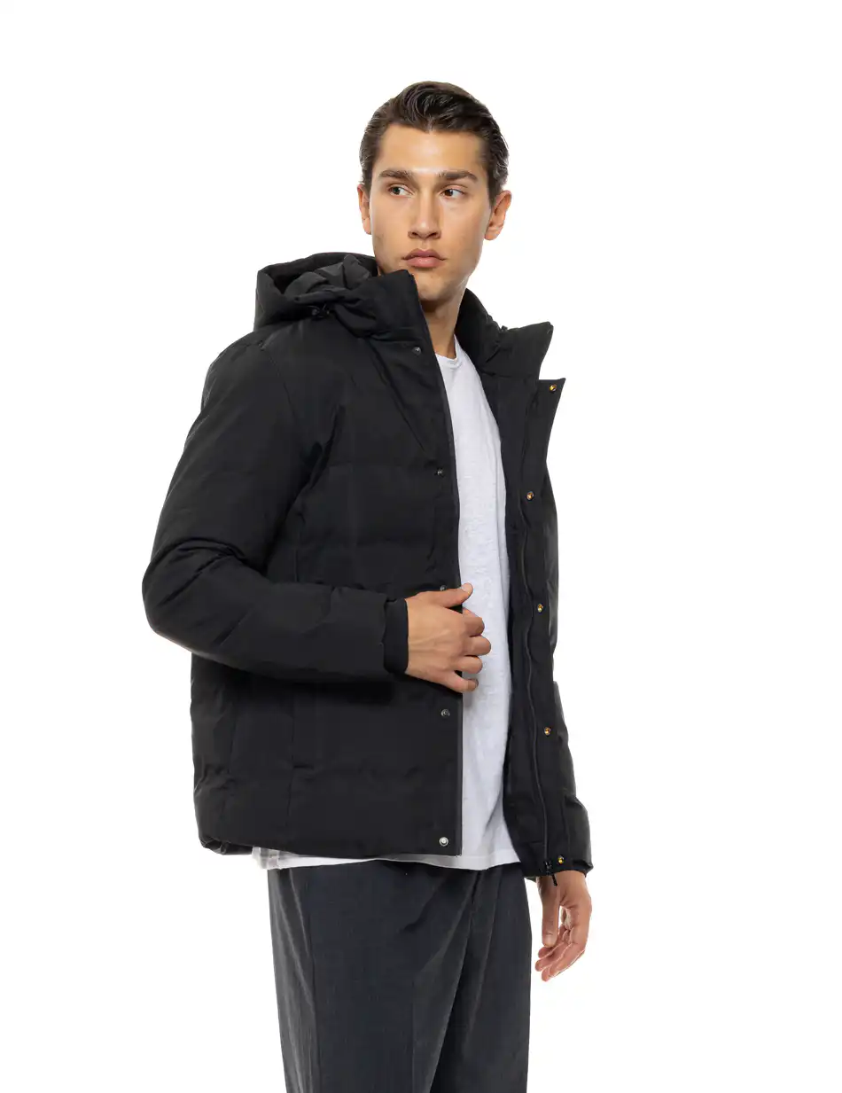 Βiston Ανδρικό κοντό μπουφάν με κουκούλα 54-201-082 BLACK